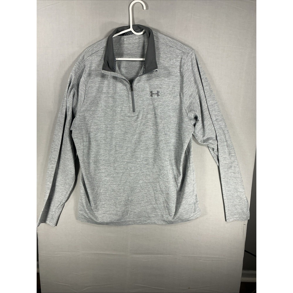 Under Armour Sweater Mens 2xl Gray Heathered HeatGear Run Lightweight‎